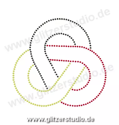 Strass Schwarz Rot Gold 'Tribal Design - DE' aus Glitzersteine 2422
