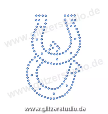 Design aus Strass 'Zwei Hufeisen blau' aufbügeln 5406