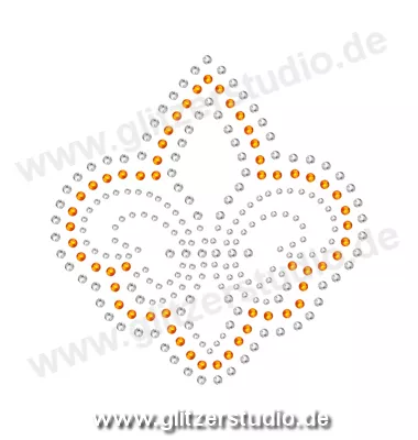 Design aus Strass 'Fleur de Lis4 orange' aufbügeln 5417