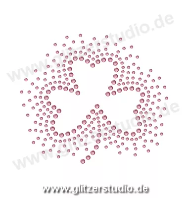 Design aus Strass 'Kleblatt1 rosa' aufbügeln 5430