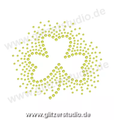 Design aus Strass 'Kleblatt1 gelb' aufbügeln 5432