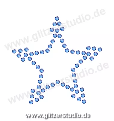 Stern Bügelbild 'Stern13-3 blau' auf Transferfolie 2119