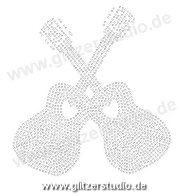 Motive aus Hotfixstrass 'Gitarre1' aus Strass zum aufbügeln 2631