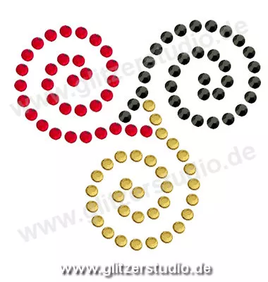 Strass Schwarz Rot Gold 'Ornament53' aus Glitzersteine 2436
