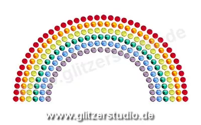 Motive aus Hotfixstrass 'Regenbogen-ss6' aus Strass zum aufbügeln 2624