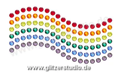 Motive aus Hotfixstrass 'Regenbogen-Welle-ss10' aus Strass zum aufbügeln 2633