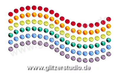 Motive aus Hotfixstrass 'Regenbogen-Welle-ss6' aus Strass zum aufbügeln 2605