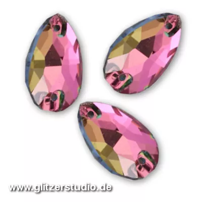 6 Steine zum aufnähen Tropfen ANS-3065-1 rainbow