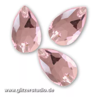6 Steine zum aufnähen Tropfen ANS-3065-10 light pink