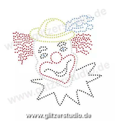 Hotfixbilder 'Clown' aus Strasssteine aufbügeln 2549