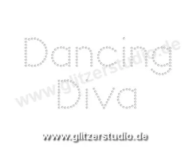 Motive zum aufbügeln 'Dancing Diva' aus glitzernden Strass 1955