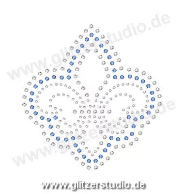 Design aus Strass 'Fleur de Lis4 blau' aufbügeln 5418