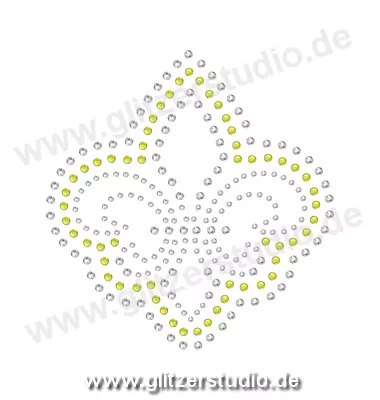Design aus Strass 'Fleur de Lis4 gelb' aufbügeln 5412