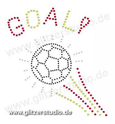 Motive aus Strasssteine 'Fußball Goal' zum aufbügeln 1845
