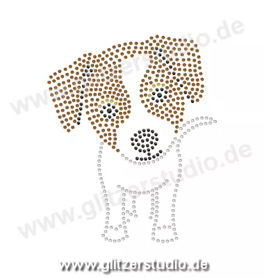 Bügelbilder aus Strass 'Hund10' mit Glitzersteine 1237