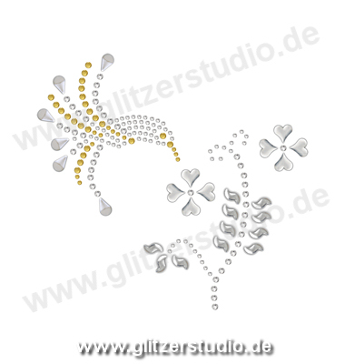 Motive mit Formen 'Kolibri mit Blume' zum aufbügeln 3712