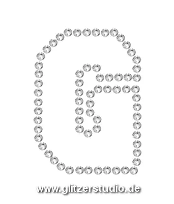 Buchstaben aus Glitzersteine G zum aufbügeln BKO-ss6-G