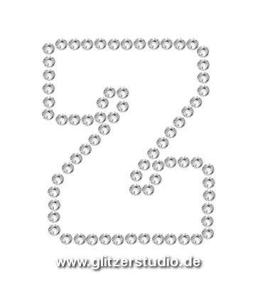 Buchstaben aus Glitzersteine Z zum aufbügeln BKO-ss6-Z