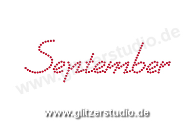 Monate September-Strassmotive Bügelbild Strasssteine zum aufbügeln