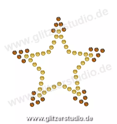 Stern Bügelbild 'Stern13-10 braun gold' auf Transferfolie 2126