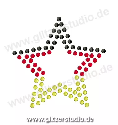 Strass Schwarz Rot Gold 'Stern1 - DE' aus Glitzersteine 2420