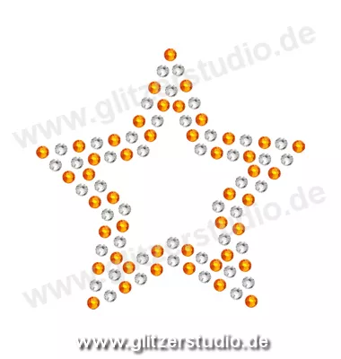 Sterne aus Strass 'Stern7-16 orange' zum aufbügeln 2055