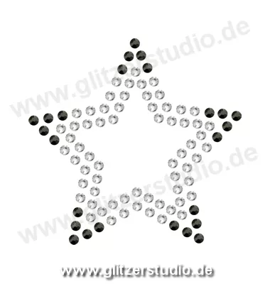Sterne aus Strass 'Stern7-39 schwarz' zum aufbügeln 2084