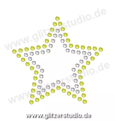 Sterne aus Strass 'Stern7-6 gelb' zum aufbügeln 2066