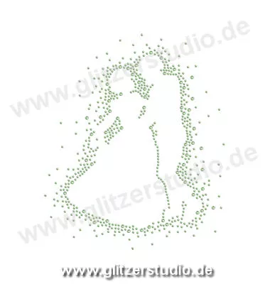 Love aus Strass 'Tanzendes Paar hellgrün' aus Strass 5605