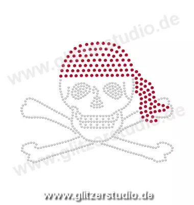 Strass Bügelbilder 'Totenkopf Pirat' funkelndes Angebot 2349