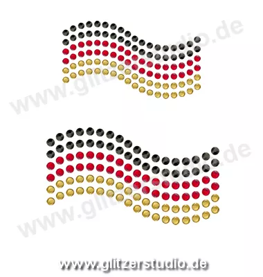 Strass Schwarz Rot Gold 'Welle Deutschland Kollektion1' aus Glitzersteine 2423