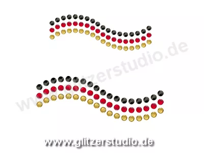 Strass Schwarz Rot Gold 'Welle Deutschland Kollektion2' aus Glitzersteine 2432