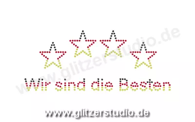 Strass Schwarz Rot Gold 'Wir sind die Besten - DE' aus Glitzersteine 2430