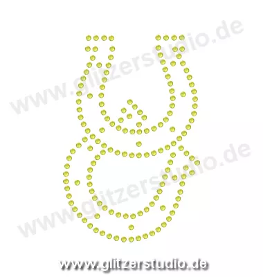 Design aus Strass 'Zwei Hufeisen gelb' aufbügeln 5400
