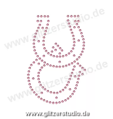 Design aus Strass 'Zwei Hufeisen rosa' aufbügeln 5403