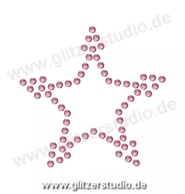 Stern Bügelbild 'Stern13-5 rosa' auf Transferfolie 2121