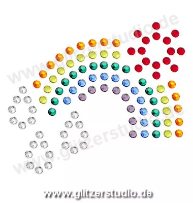 Motive aus Hotfixstrass 'Regenbogen' aus Strass zum aufbügeln 2637