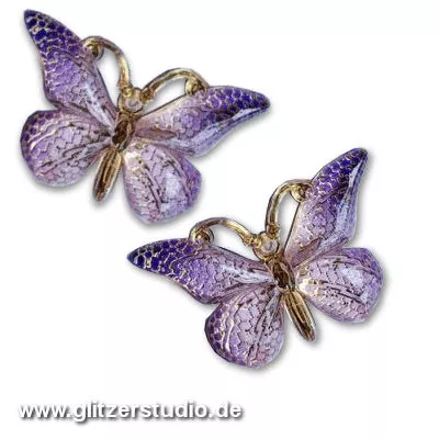 2 Aufnähsteine aus Resin Schmetterling ANS-2010 lila