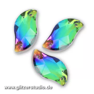 6 Steine zum aufnähen Blatt ANS-6010-1 rainbow