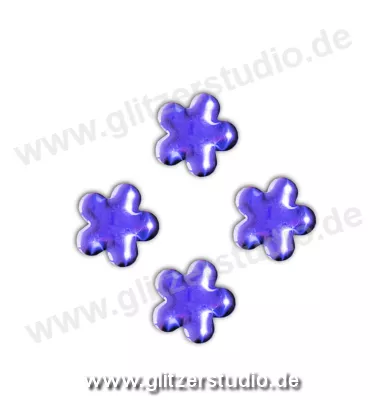 100 Hotfix Alu Blumen blau zum aufbügeln - ALUD-BL-63