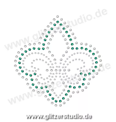 Design aus Strass 'Fleur de Lis4 dunkelgruen' aufbügeln 5411