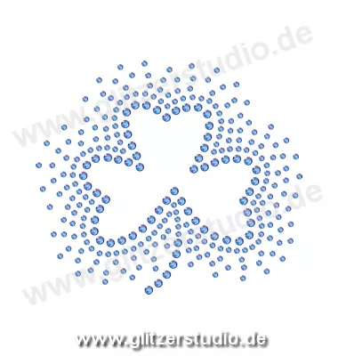 Design aus Strass 'Kleblatt1 blau' aufbügeln 5438