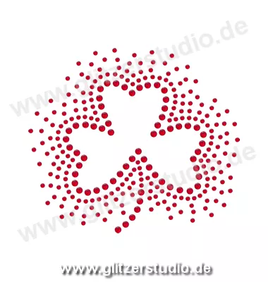 Design aus Strass 'Kleblatt1 rot' aufbügeln 5431