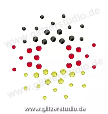 Strass Schwarz Rot Gold 'Kreis - DE' aus Glitzersteine 2412