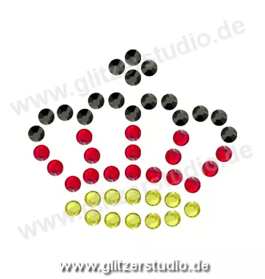 Strass Schwarz Rot Gold 'Krone1 - DE' aus Glitzersteine 2414