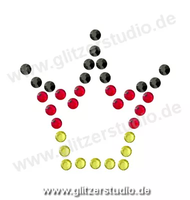 Strass Schwarz Rot Gold 'Krone - DE' aus Glitzersteine 2414