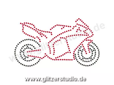 Strass Transfermotive 'Motorrad3' ein schönes Geschenk 3440