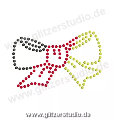 Strass Schwarz Rot Gold 'Schleife - DE' aus Glitzersteine 2417