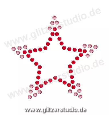 Stern Bügelbild 'Stern13-11 rosa rot' auf Transferfolie 2127