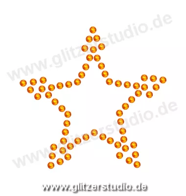 Stern Bügelbild 'Stern13-6 orange' auf Transferfolie 2122